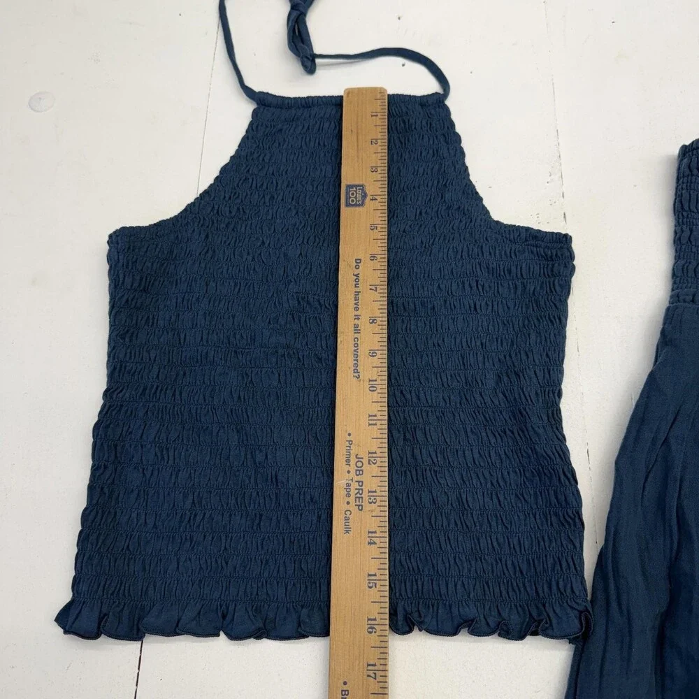Old Navy Skirt Tank Set Womens S Blue Cotton Gauze Halter 2 Piece Summer Outfit